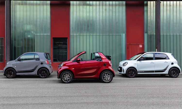 smart EQ fortwo coupé, smart EQ fortwo cabrio และ smart EQ forfour