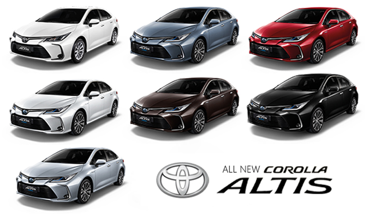 ราคา ตารางผ่อนดาวน์ NEW Toyota Corolla ALTIS (TNGA) ปี 2020-2021 22 All NEW Toyota Corolla ALTIS มีสีตัวถังภายนอก มีให้เลือกทั้งหมด 7 สี