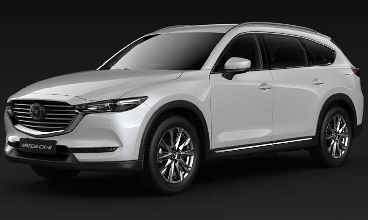 ราคา ตารางผ่อนดาวน์ All NEW Mazda CX-8 ปี 2020-2021 21 Mazda CX-8 สีขาว Snow Flake White Pearl