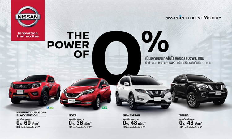 โปรโมชั่น NISSAN สำหรับลูกค้าที่จองและรับรถภายในวันนี้ถึง 31 ธันวาคม 2562 นี้
