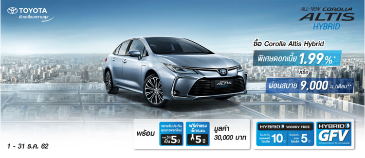 โปรโมชั่น All-New Toyota Corolla Altis 2020 จองและรับรถตั้งแต่วันที่ 1 - 31 ธันวาคม 2562